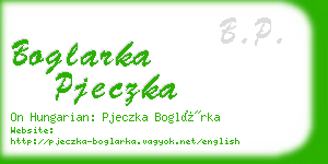 boglarka pjeczka business card